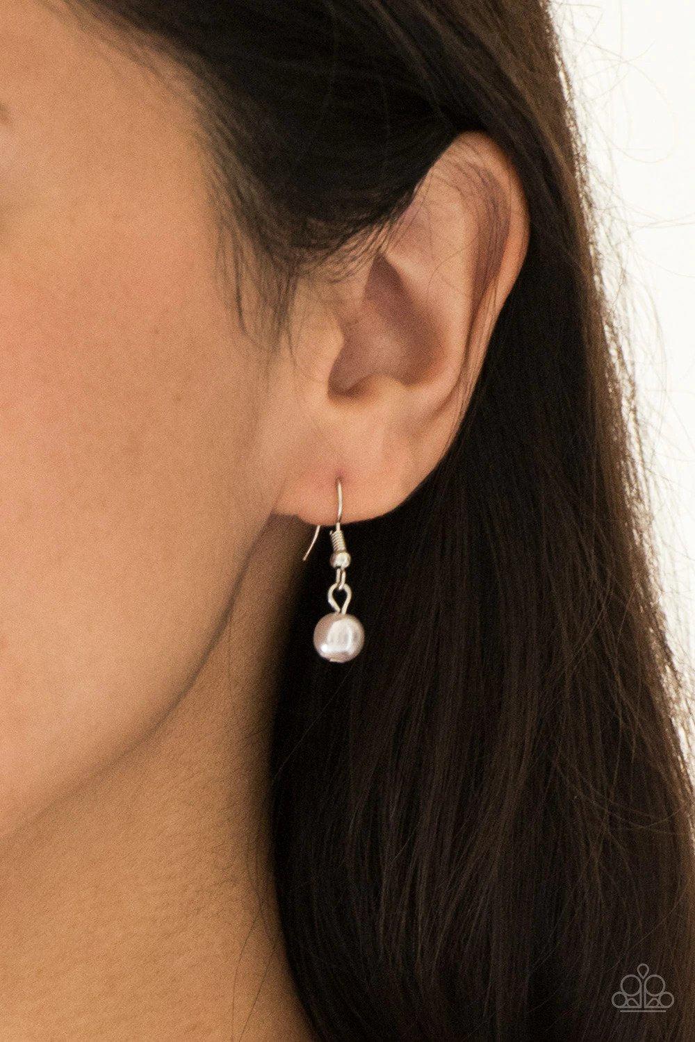 Coastal Cache Silver Necklace - Paparazzi Accessories - free matching earrings -CarasShop.com - Paparazzi Jewelry by Cara Jewels