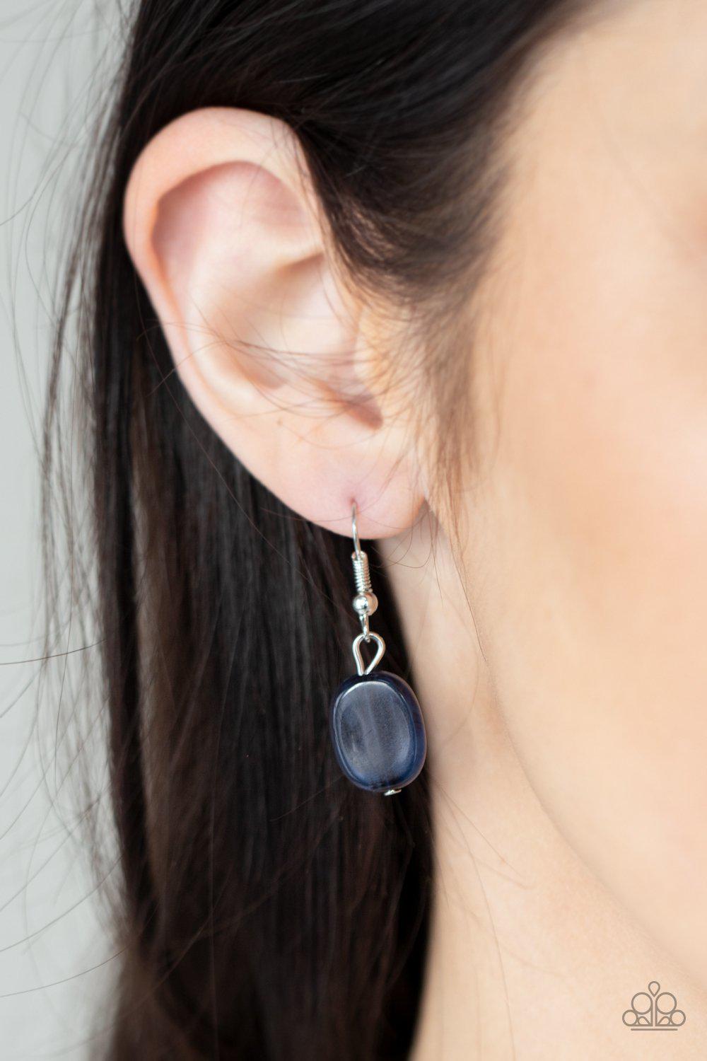 Cobble Creeks Blue and Silver Necklace - Paparazzi Accessories - free matching earrings -CarasShop.com - Paparazzi Jewelry by Cara Jewels