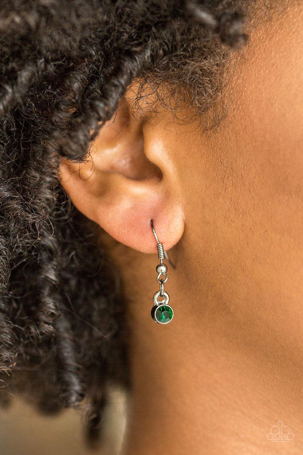 Court Couture Green Necklace - Paparazzi Accessories - free matching earrings -CarasShop.com - Paparazzi Jewelry by Cara Jewels