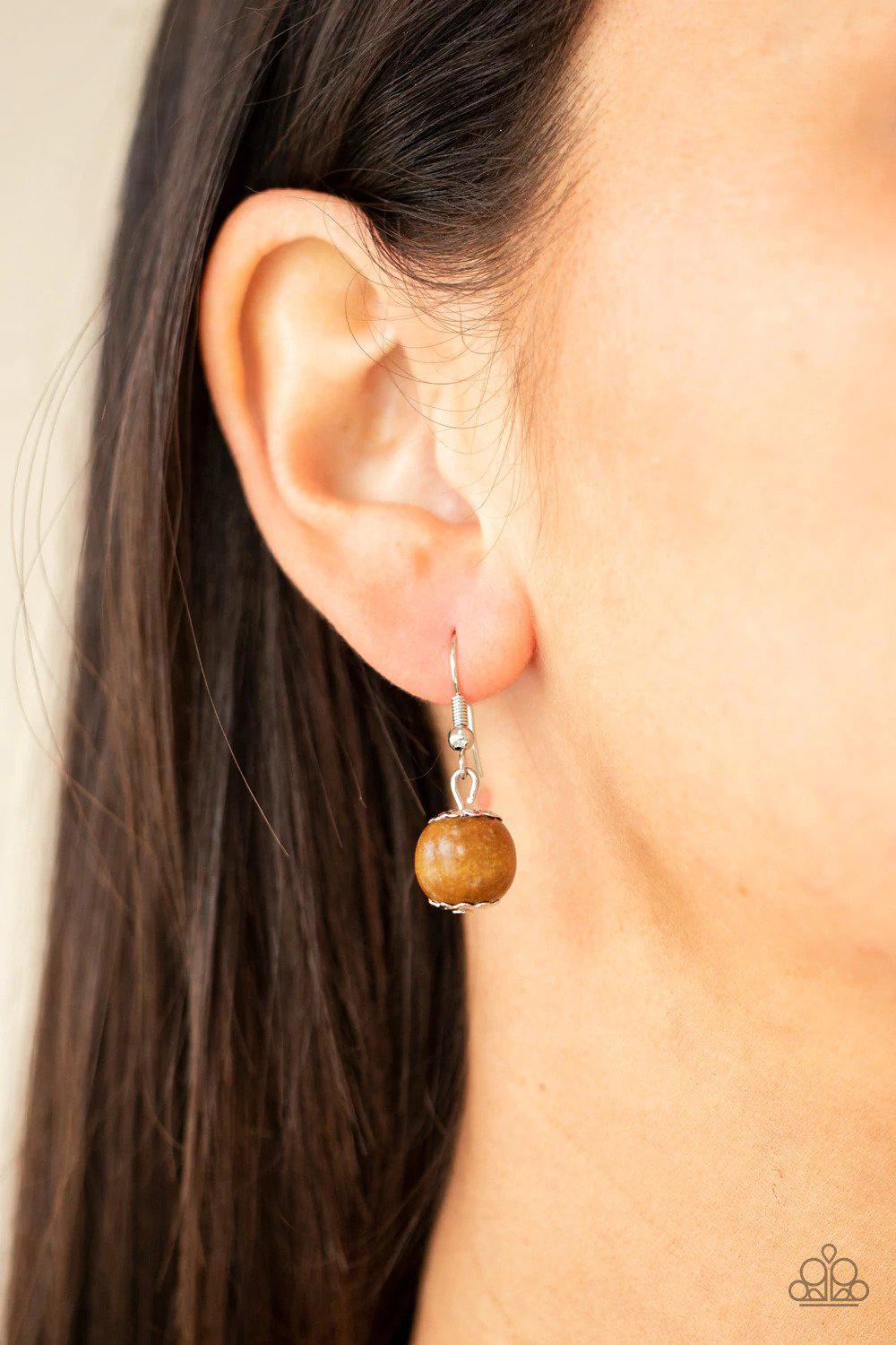 Desert Dreamscape Brown Necklace - Paparazzi Accessories - free matching earrings -CarasShop.com - Paparazzi Jewelry by Cara Jewels