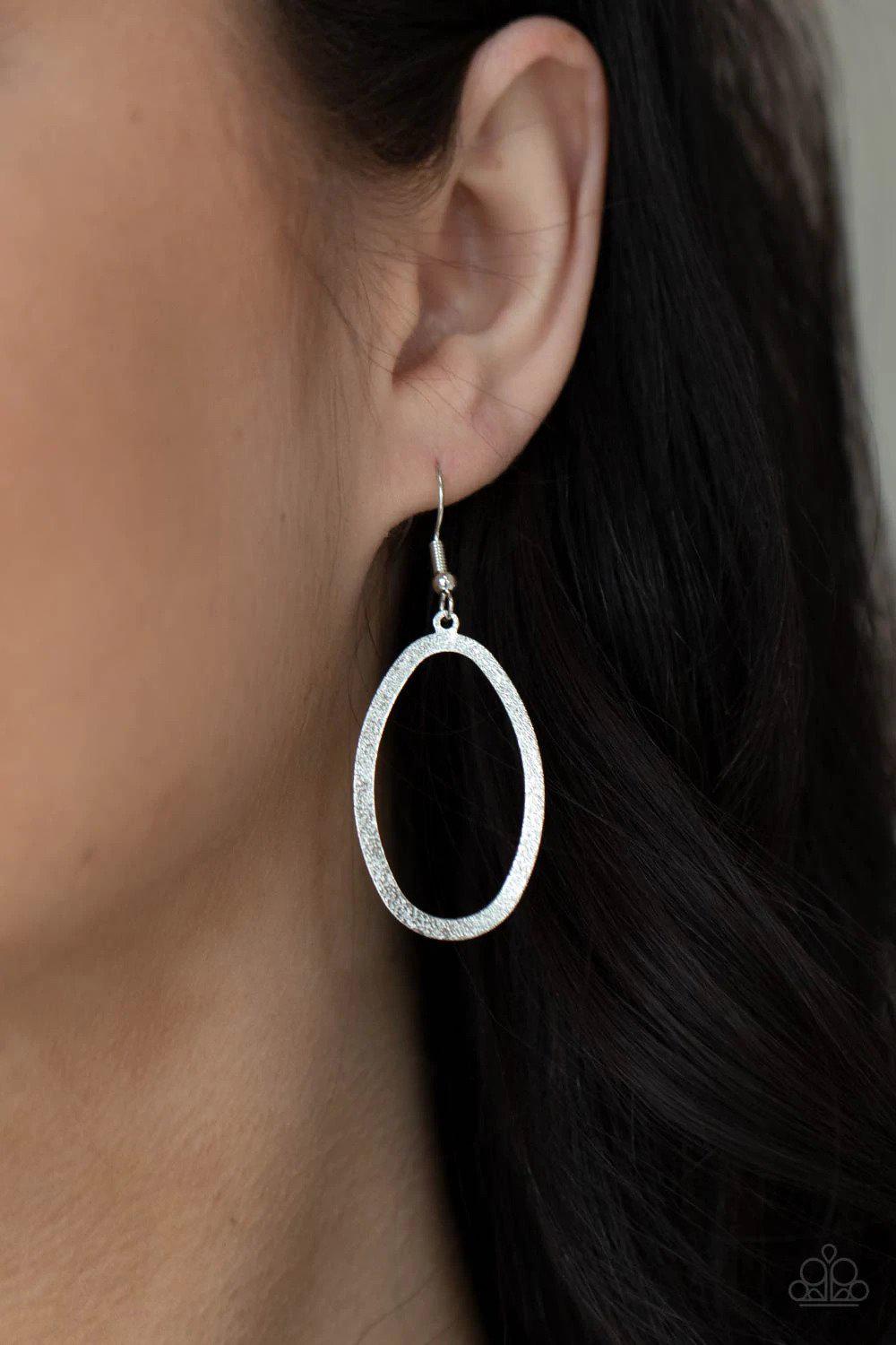 Double OVAL-time Brown & Silver Necklace - Paparazzi Accessories - free matching earrings -CarasShop.com - Paparazzi Jewelry by Cara Jewels