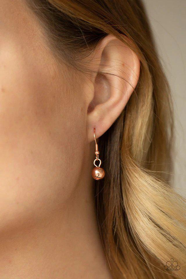 Effervescent Ensemble Copper Necklace - Paparazzi Accessories - free matching earrings -CarasShop.com - Paparazzi Jewelry by Cara Jewels