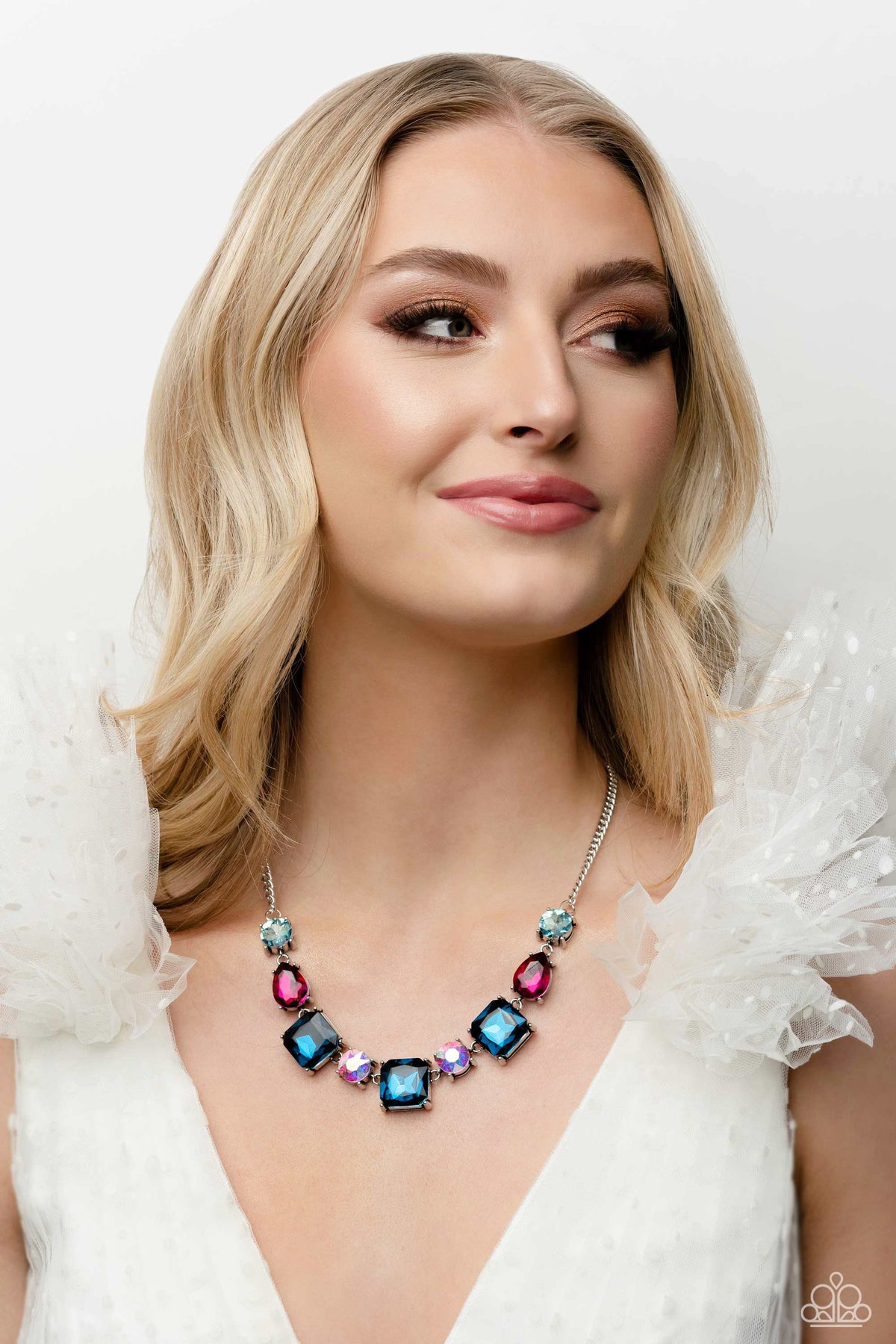 Elevated Edge Multi Rhinestone Necklace - Paparazzi Accessories
