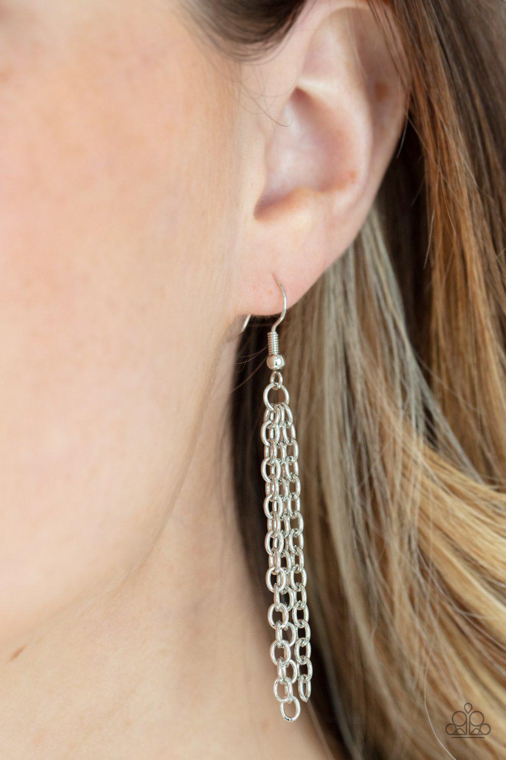 Elliptical Episode Black and Gold Gem Necklace - Paparazzi Accessories - free matching earrings -CarasShop.com - Paparazzi Jewelry by Cara Jewels