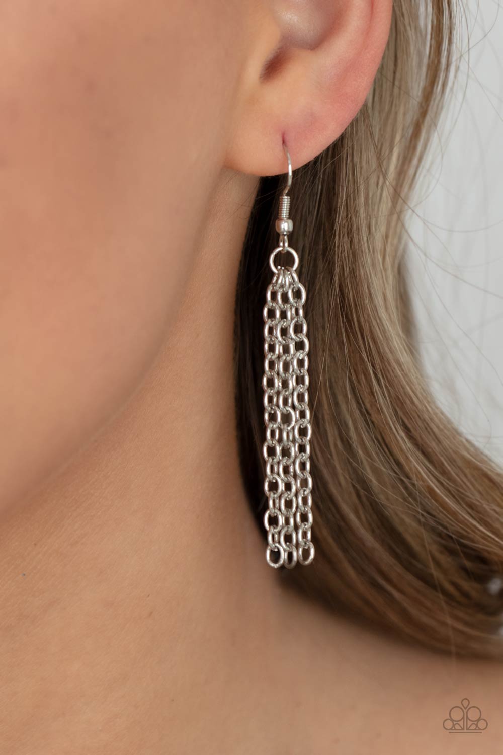 Elliptical Episode Blue and Gold Gem Necklace - Paparazzi Accessories - free matching earrings -CarasShop.com - Paparazzi Jewelry by Cara Jewels