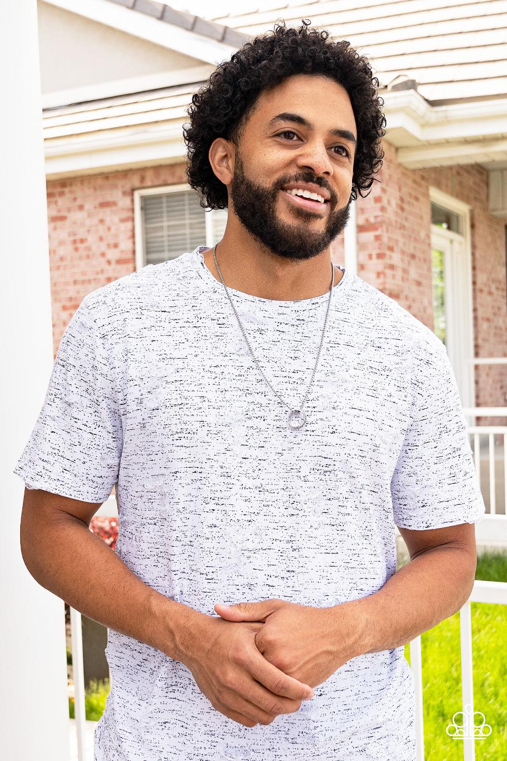 Emotion Potion Men's Silver Urban Necklace - Paparazzi Accessories - free matching earrings -CarasShop.com - Paparazzi Jewelry by Cara Jewels