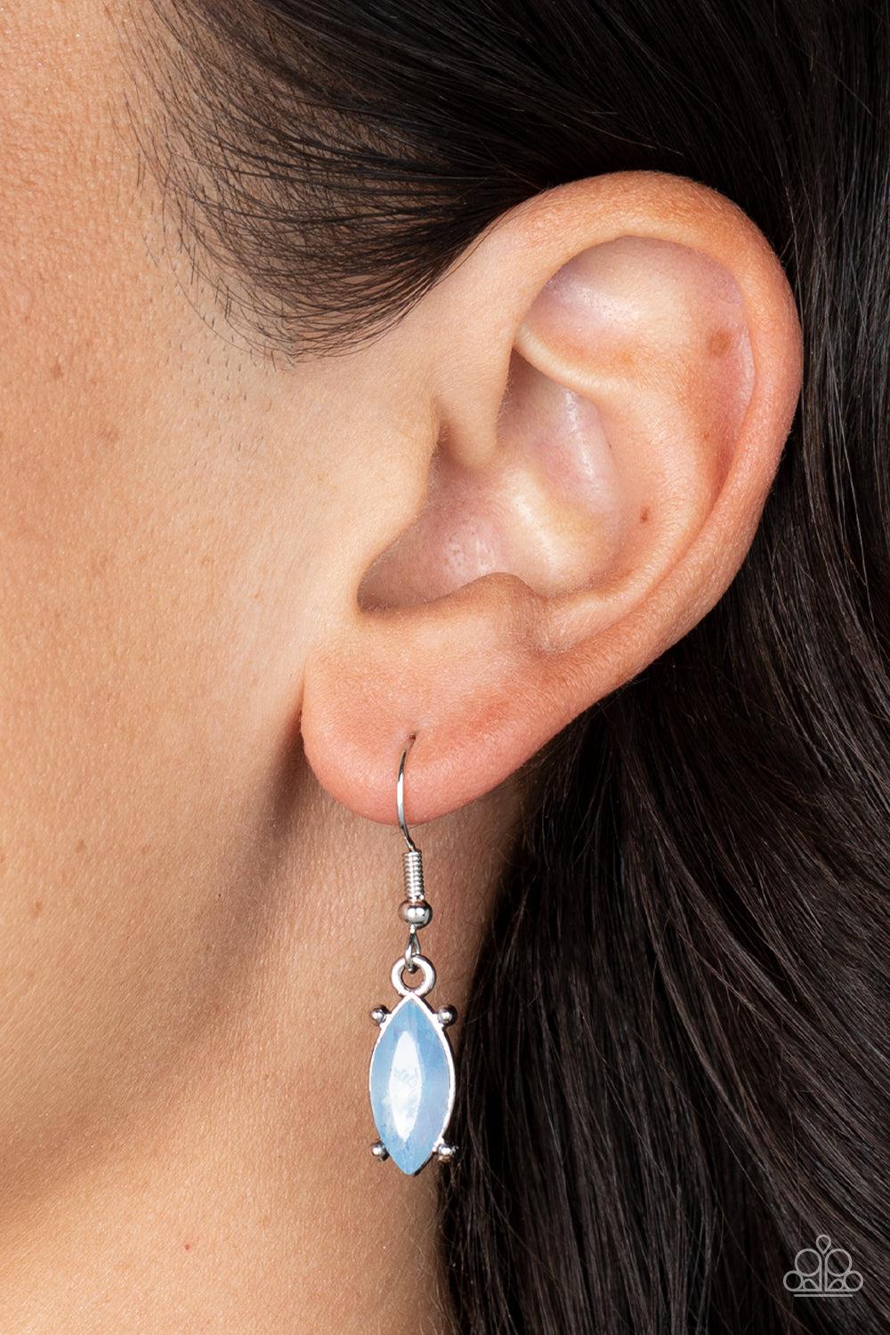Ethereal Efflorescence Blue Necklace - Paparazzi Accessories - free matching earrings -CarasShop.com - Paparazzi Jewelry by Cara Jewels