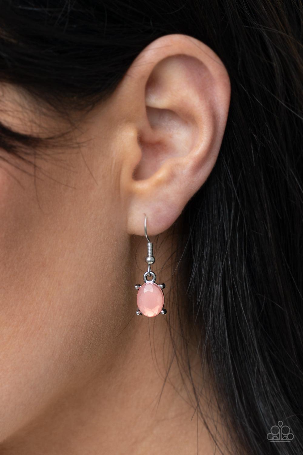 Ethereal Romance Coral and White Rhinestone Necklace - Paparazzi Accessories - free matching earrings -CarasShop.com - Paparazzi Jewelry by Cara Jewels