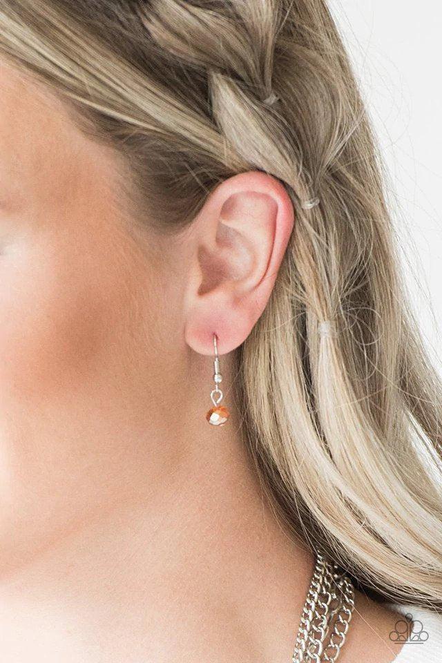 Extravagent Elegance Orange Necklace - Paparazzi Accessories - free matching earrings -CarasShop.com - Paparazzi Jewelry by Cara Jewels