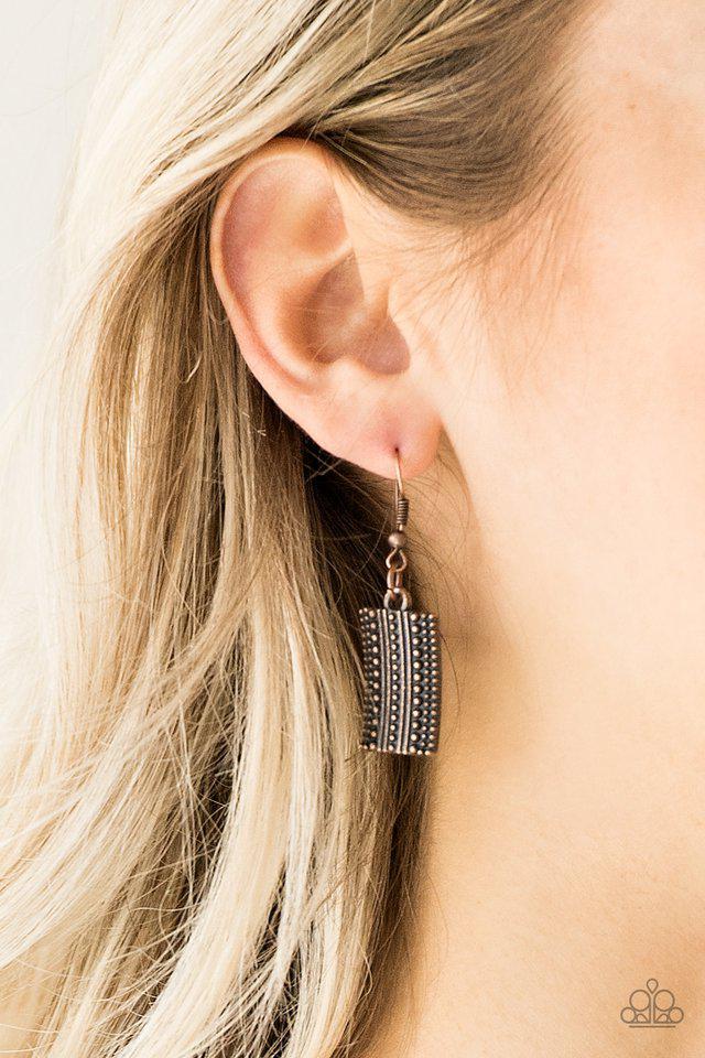 Fiercely Pharaoh Copper Necklace - Paparazzi Accessories - free matching earrings -CarasShop.com - Paparazzi Jewelry by Cara Jewels