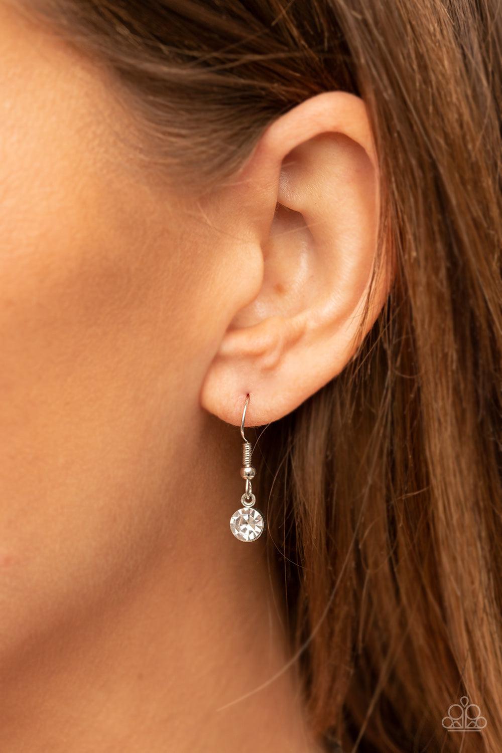 Finding My Forever Red Rhinestone Heart Necklace - Paparazzi Accessories - free matching earrings -CarasShop.com - Paparazzi Jewelry by Cara Jewels