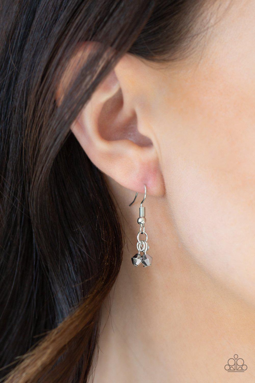 First Class Fringe Silver Necklace - Paparazzi Accessories - free matching earrings -CarasShop.com - Paparazzi Jewelry by Cara Jewels