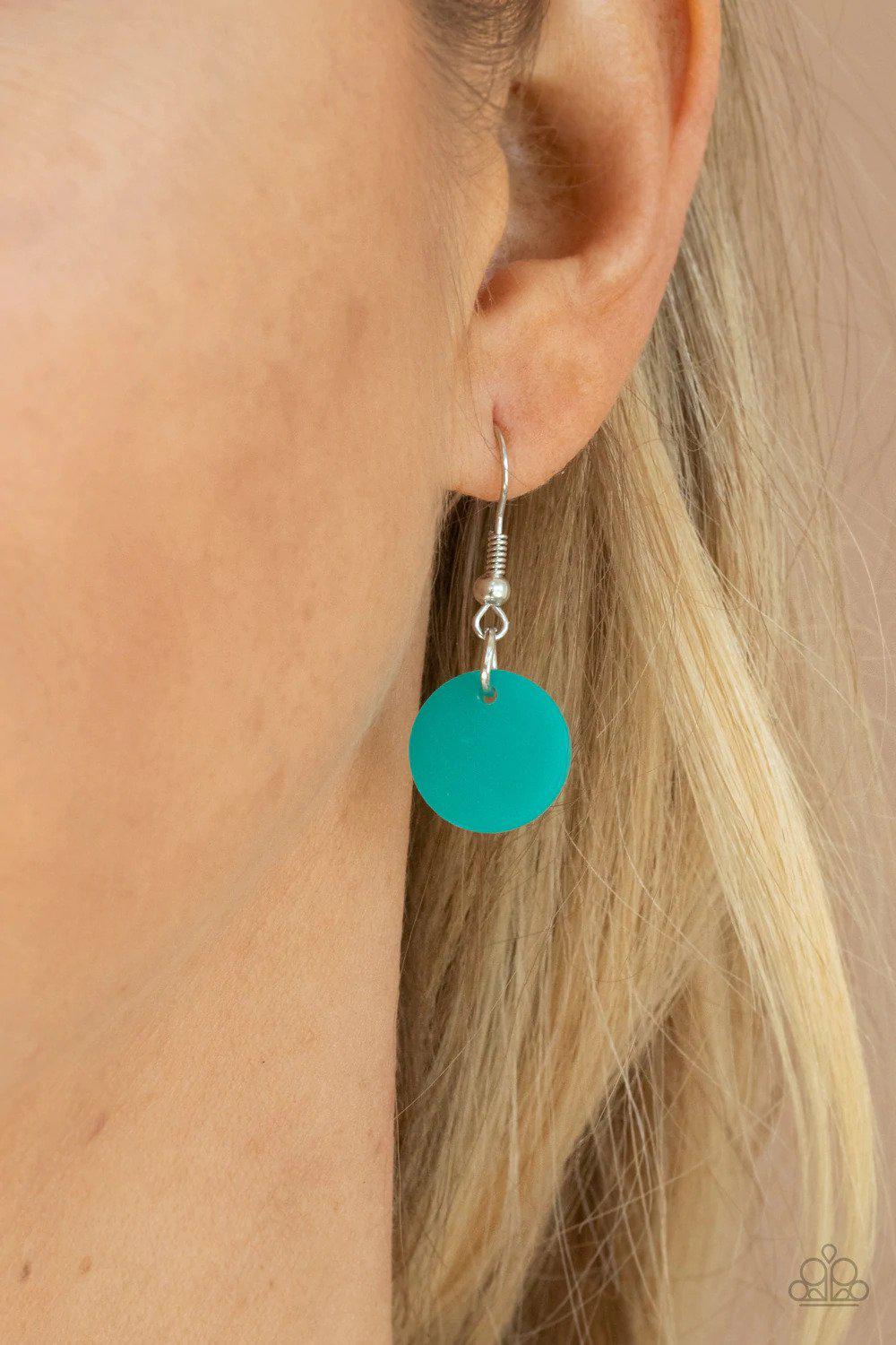 Flower Powered Blue Necklace - Paparazzi Accessories - free matching earrings -CarasShop.com - Paparazzi Jewelry by Cara Jewels