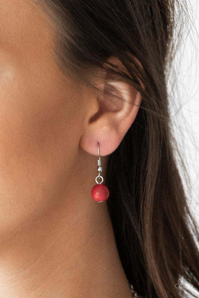 Full Frontier Red Necklace - Paparazzi Accessories - free matching earrings -CarasShop.com - Paparazzi Jewelry by Cara Jewels