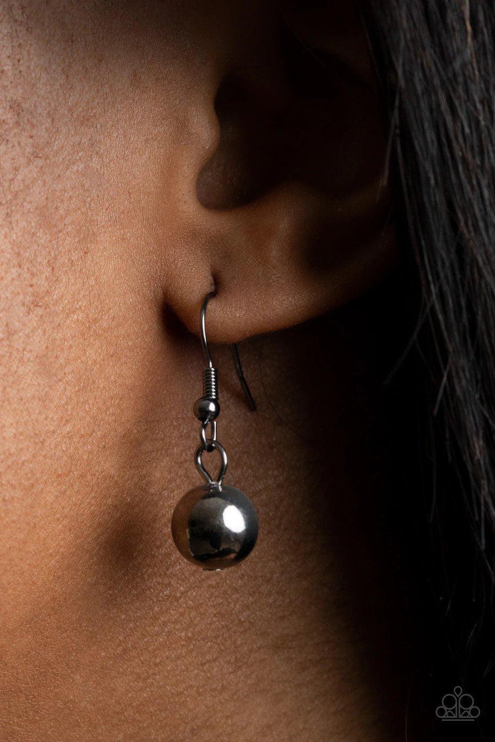 Gallery Goddess Gunmetal Black Necklace - Paparazzi Accessories - free matching earrings -CarasShop.com - Paparazzi Jewelry by Cara Jewels