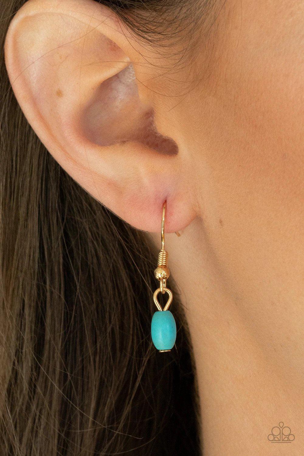 Go Tell It On The MESA Gold Necklace - Paparazzi Accessories - free matching earrings -CarasShop.com - Paparazzi Jewelry by Cara Jewels
