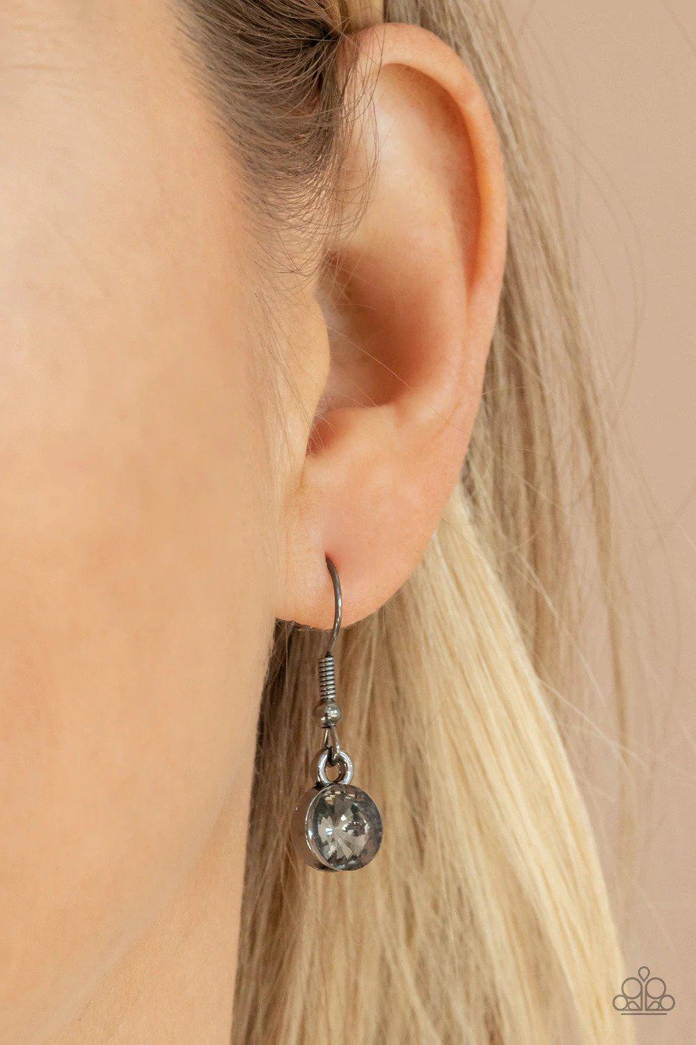 Gorgeously Glacial Black Necklace - Paparazzi Accessories - free matching earrings -CarasShop.com - Paparazzi Jewelry by Cara Jewels