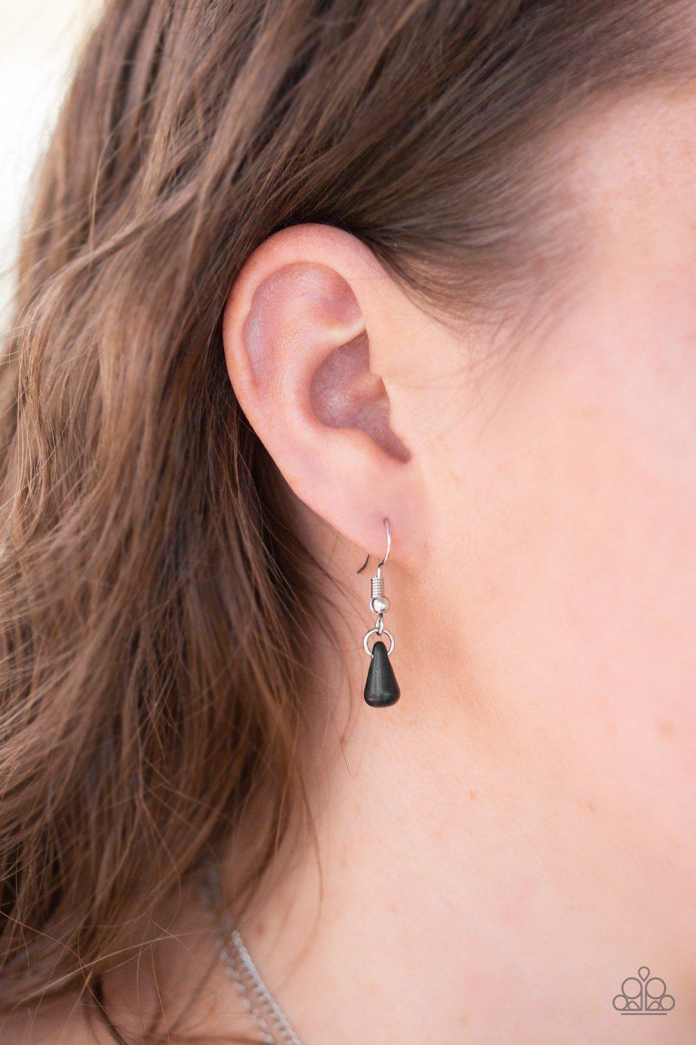 Gypsy Go-Getter Silver and Black Necklace - Paparazzi Accessories - free matching earrings -CarasShop.com - Paparazzi Jewelry by Cara Jewels