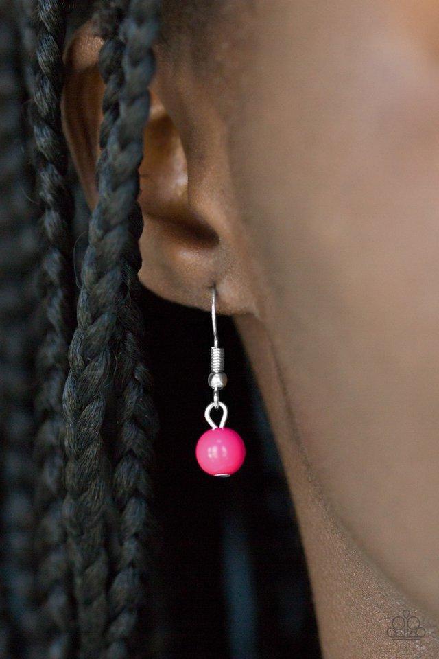 Gypsy Heart Pink and Silver Necklace - Paparazzi Accessories - free matching earrings -CarasShop.com - Paparazzi Jewelry by Cara Jewels