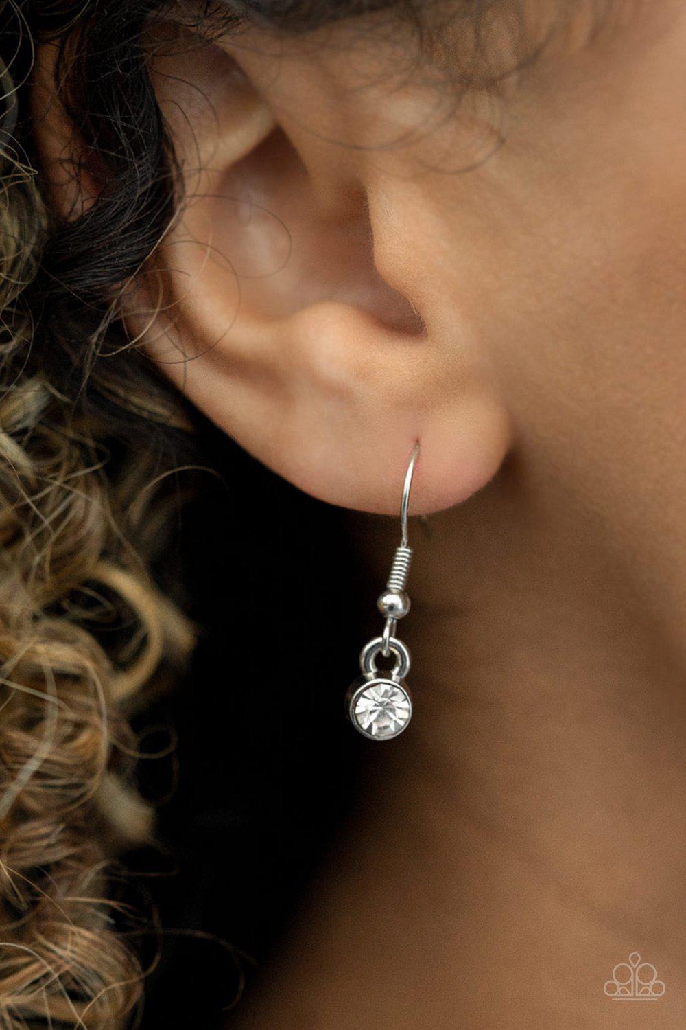 HEIRESS of Them All White Pearl and Rhinestone Necklace - Paparazzi Accessories - free matching earrings -CarasShop.com - Paparazzi Jewelry by Cara Jewels