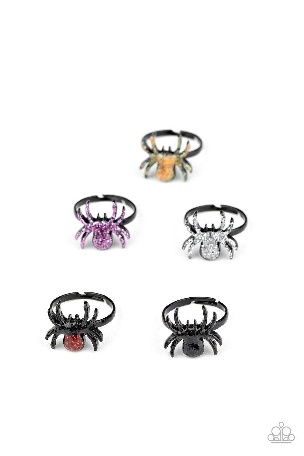 Halloween Themed Starlet Shimmer Children's Spider Rings 2020 - Paparazzi Accessories (set of 5) - Full set -CarasShop.com - Paparazzi Jewelry by Cara Jewels