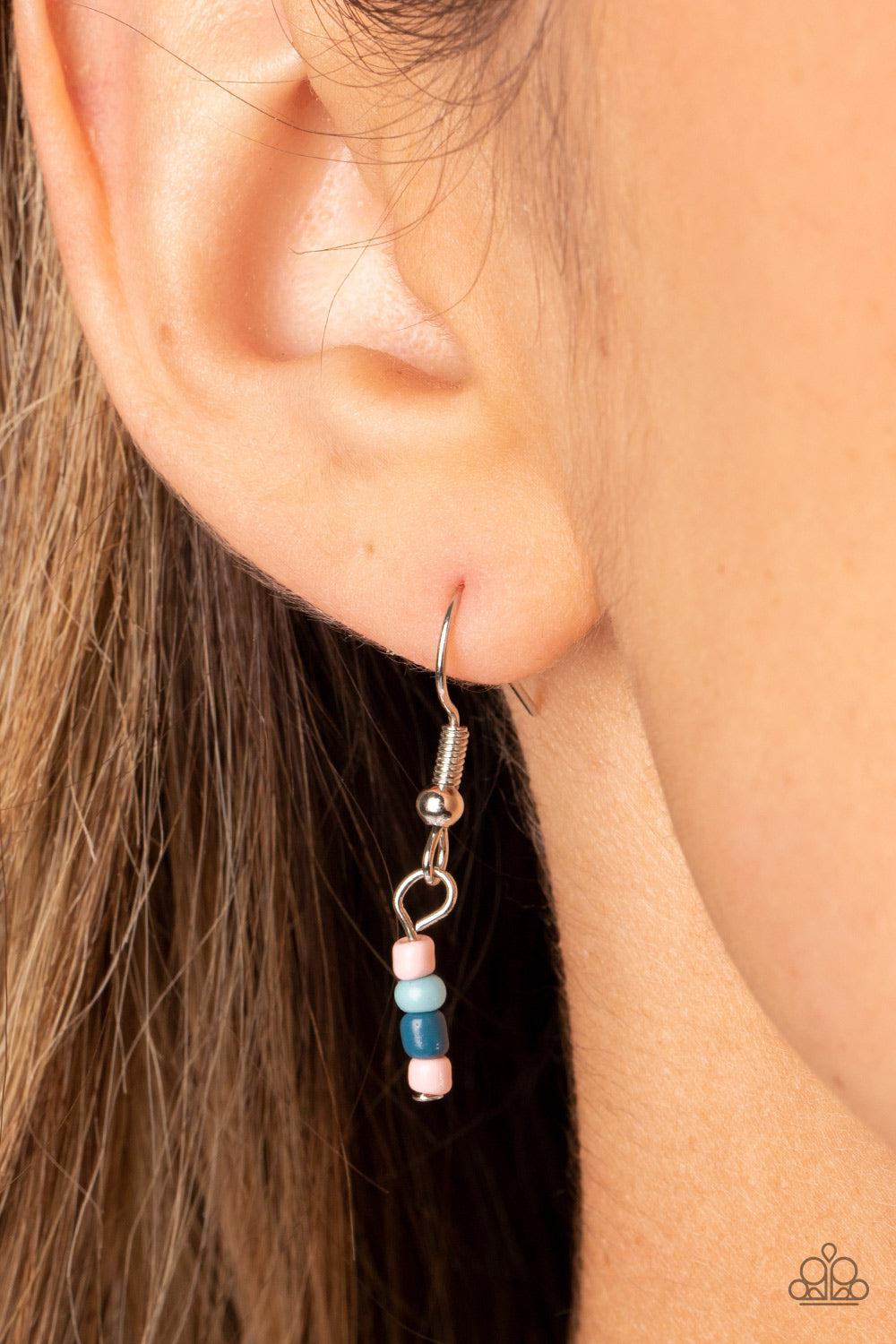 Happy Looks Good on You Blue Necklace - Paparazzi Accessories - free matching earrings -CarasShop.com - Paparazzi Jewelry by Cara Jewels