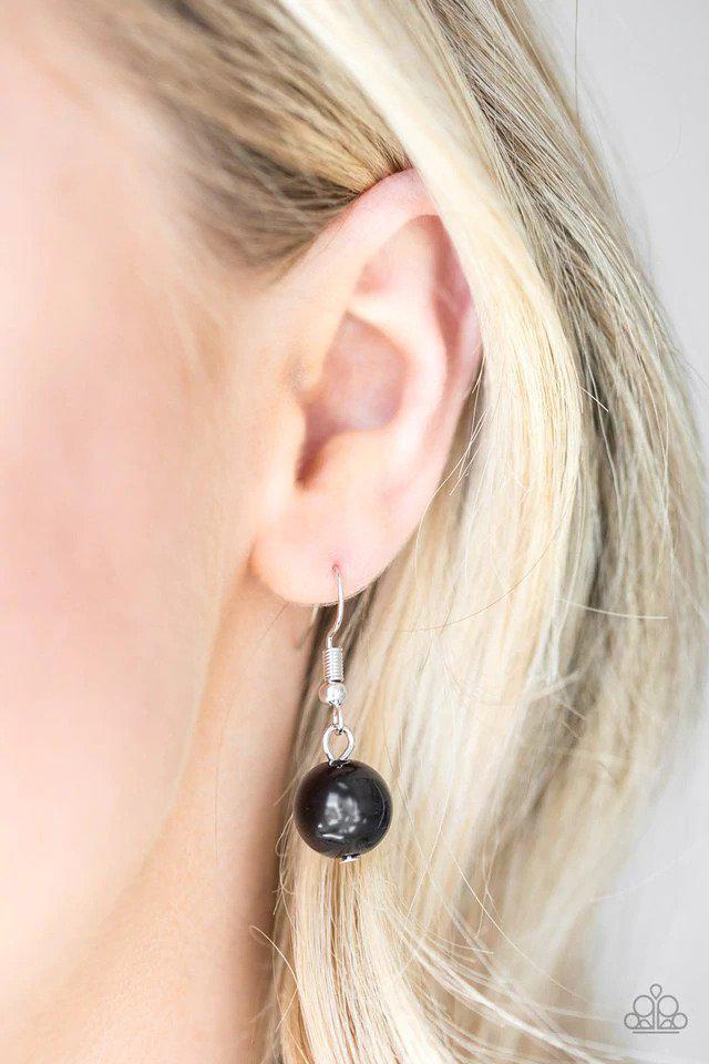 Heart-Stopping Harmony Black Necklace - Paparazzi Accessories - free matching earrings -CarasShop.com - Paparazzi Jewelry by Cara Jewels