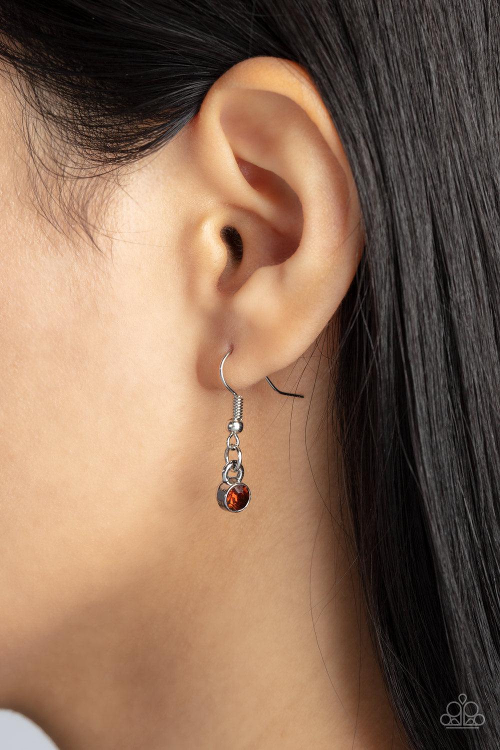 Hypnotic Twinkle Brown Rhinestone Necklace - Paparazzi Accessories - free matching earrings -CarasShop.com - Paparazzi Jewelry by Cara Jewels