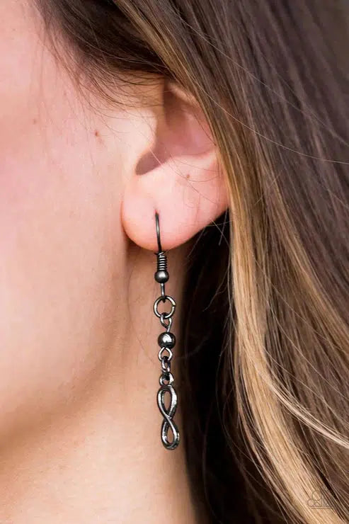 Infinite Beauty Gunmetal Black Necklace - Paparazzi Accessories - free matching earrings -CarasShop.com - Paparazzi Jewelry by Cara Jewels