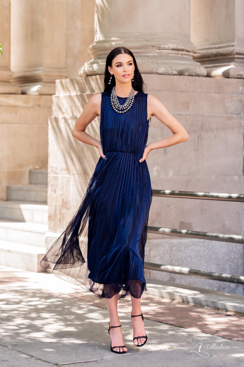 Influential 2021 Zi Collection Necklace - Paparazzi Accessories stylized on model in casual dress - CarasShop.com - Paparazzi Jewelry by Cara Jewels