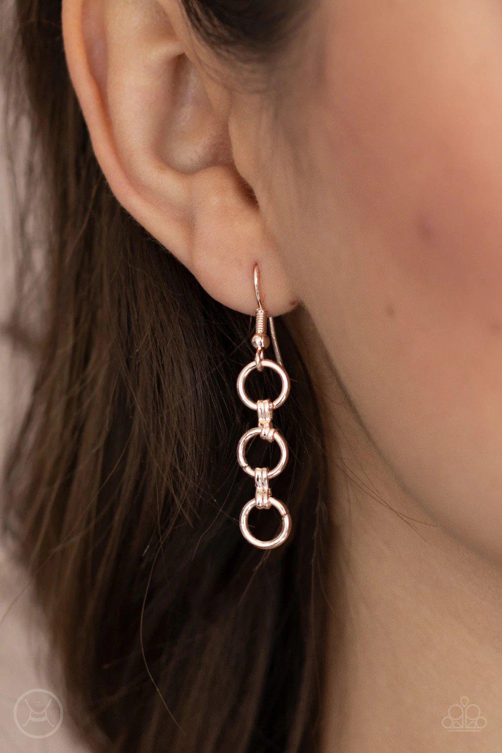 Insta Connection Gold Necklace - Paparazzi Accessories - free matching earrings -CarasShop.com - Paparazzi Jewelry by Cara Jewels