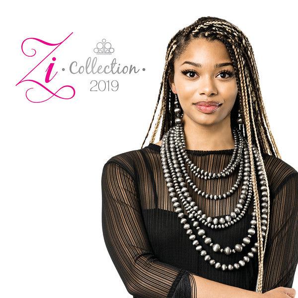 Instinct 2019 Zi Collection Necklace and matching Earrings - Paparazzi Accessories - stylized on model - CarasShop.com - Paparazzi Jewelry by Cara Jewels