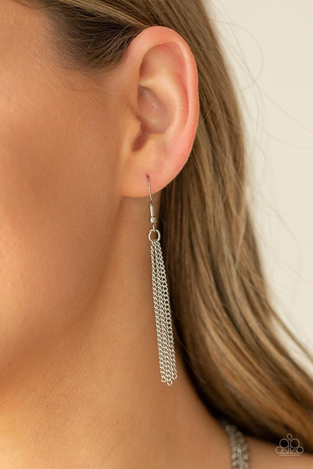 KNOT All There Silver Necklace - Paparazzi Accessories - free matching earrings -CarasShop.com - Paparazzi Jewelry by Cara Jewels