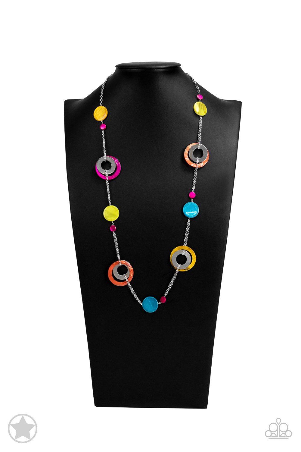 Kaleidoscopically Captivating Multi-color Necklace - Paparazzi Accessories- on bust -CarasShop.com - Paparazzi Jewelry by Cara Jewels