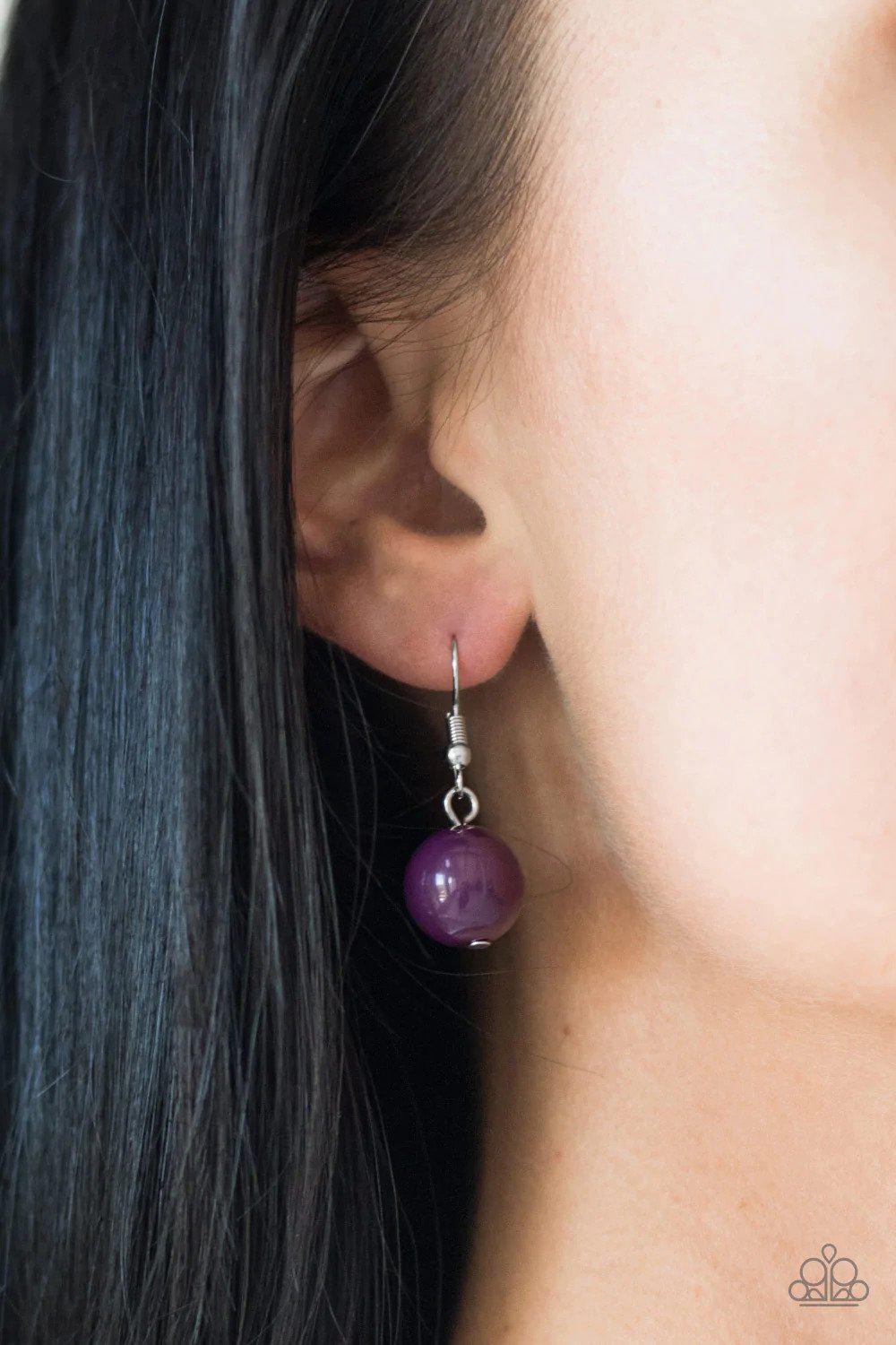 Keepin' It Cali Purple Necklace - Paparazzi Accessories - free matching earrings -CarasShop.com - Paparazzi Jewelry by Cara Jewels