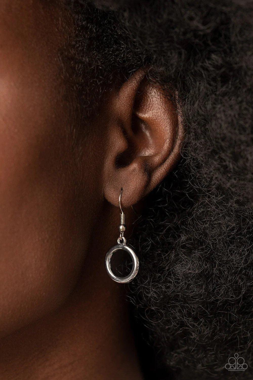 Linked Up Luminosity Silver Necklace - Paparazzi Accessories - free matching earrings -CarasShop.com - Paparazzi Jewelry by Cara Jewels