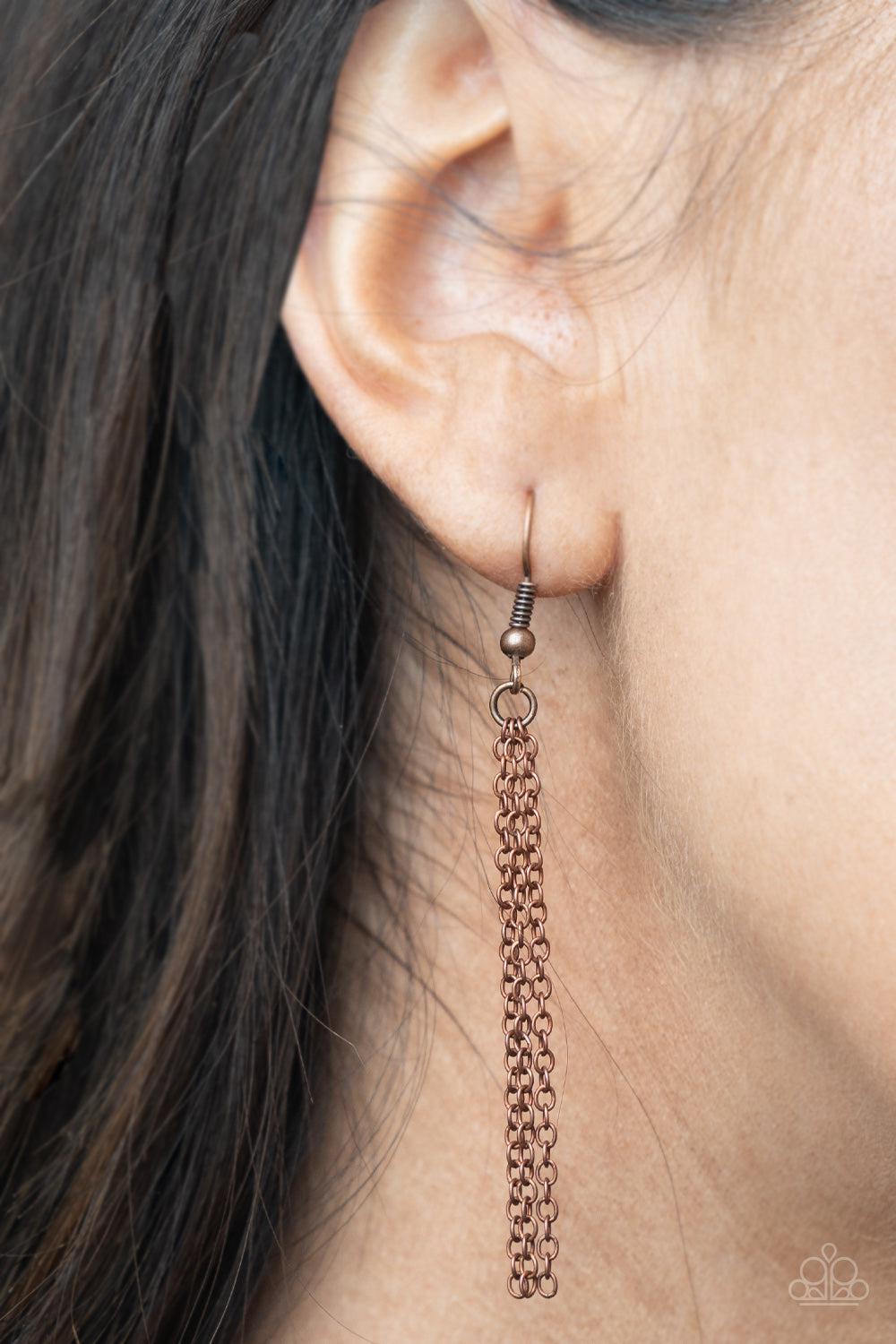 Living The Mom Life Copper Inspirational Necklace - Paparazzi Accessories - free matching earrings -CarasShop.com - Paparazzi Jewelry by Cara Jewels