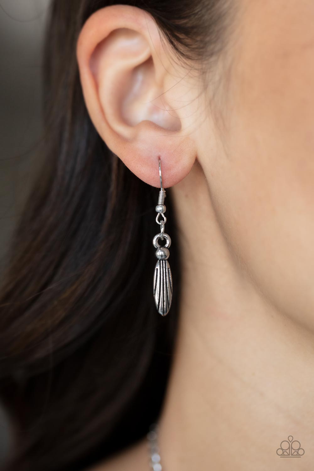 Lunar Enchantment Pink UV Shimmer Rhinestone and Silver Necklace - Paparazzi Accessories - free matching earrings -CarasShop.com - Paparazzi Jewelry by Cara Jewels