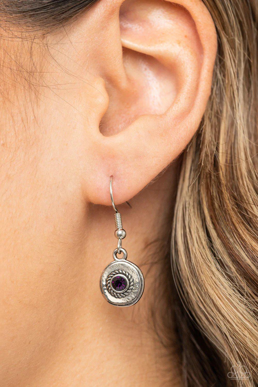 Make Me a MEDALLION-aire Purple Necklace - Paparazzi Accessories - free matching earrings -CarasShop.com - Paparazzi Jewelry by Cara Jewels