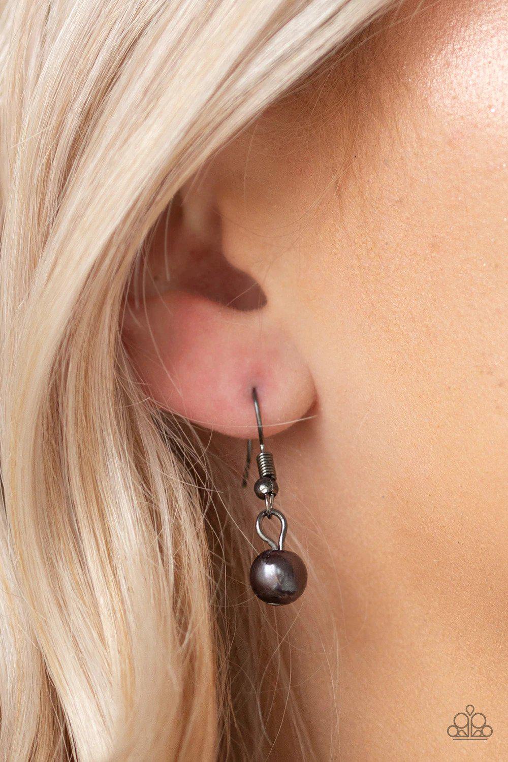 Malibu Movement Gunmetal Black Necklace - Paparazzi Accessories - free matching earrings -CarasShop.com - Paparazzi Jewelry by Cara Jewels