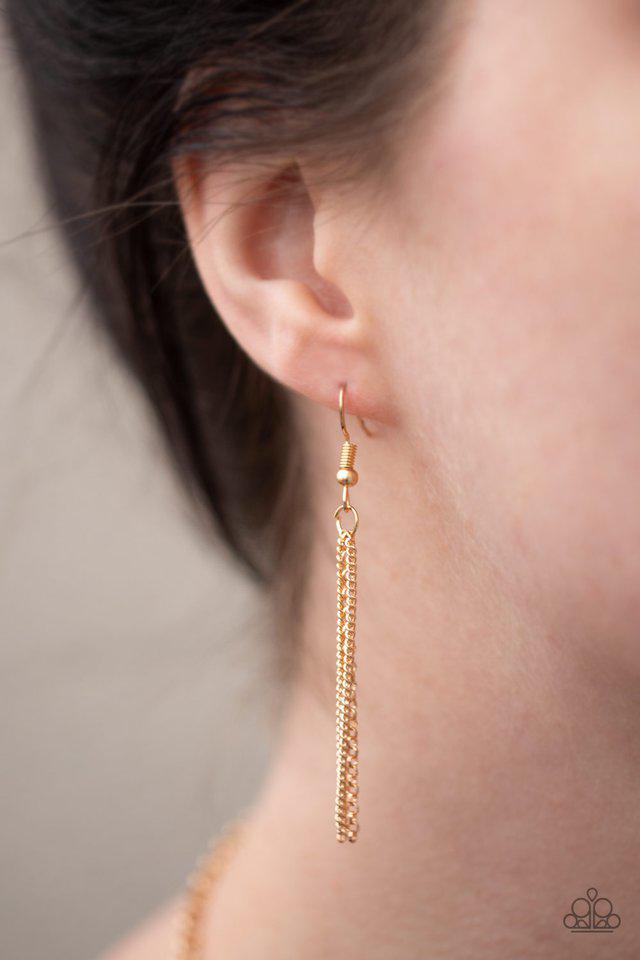 Mandala Melody Rose Gold Necklace - Paparazzi Accessories - free matching earrings -CarasShop.com - Paparazzi Jewelry by Cara Jewels