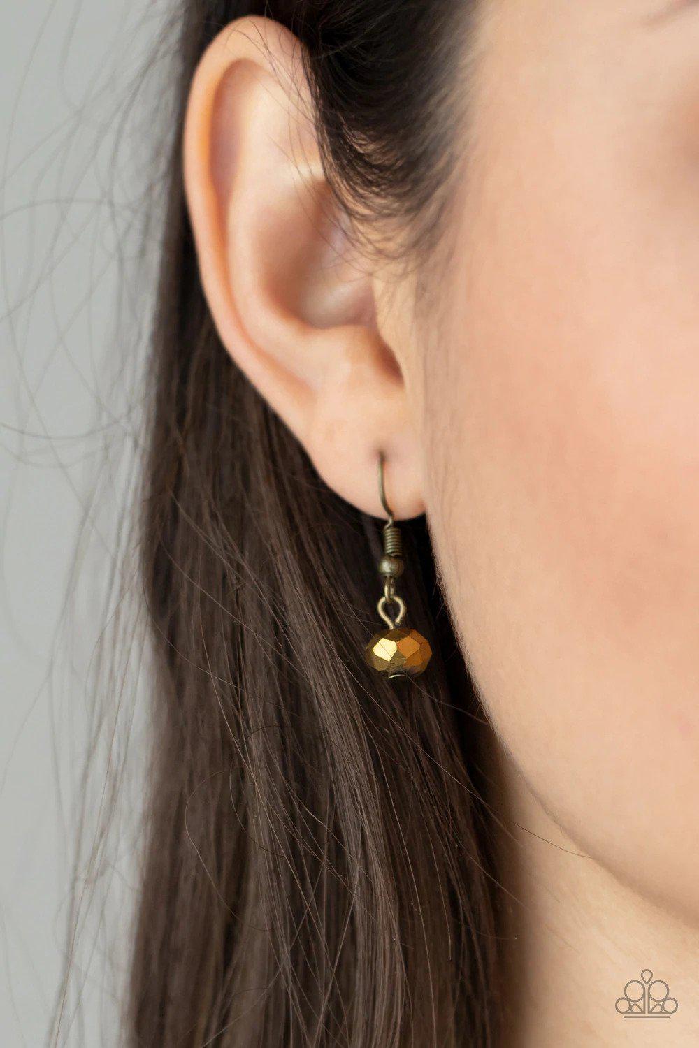 May The FIERCE Be With You Brass Necklace - Paparazzi Accessories - free matching earrings -CarasShop.com - Paparazzi Jewelry by Cara Jewels