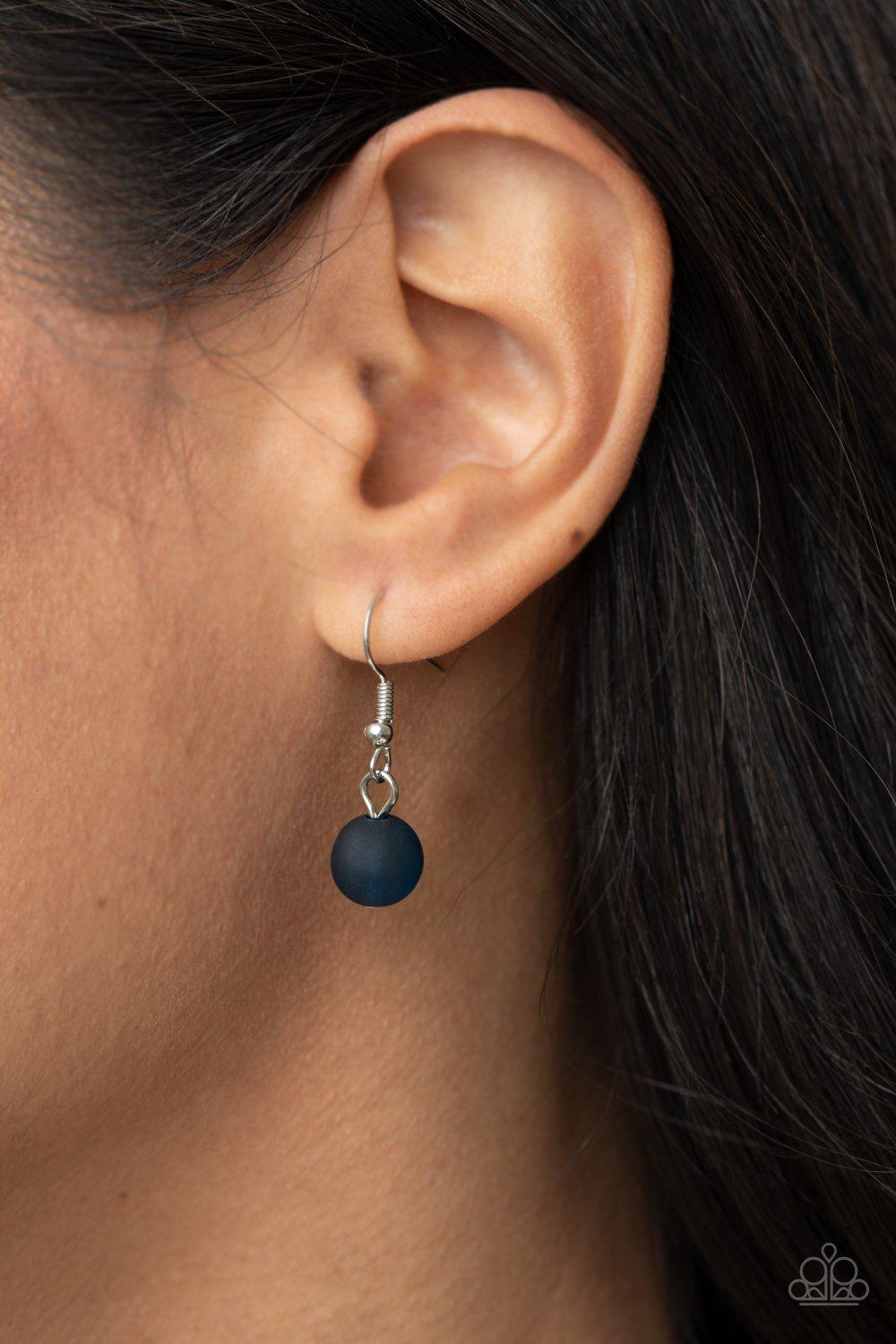 Melrose Melody Navy Blue Necklace - Paparazzi Accessories - free matching earrings -CarasShop.com - Paparazzi Jewelry by Cara Jewels