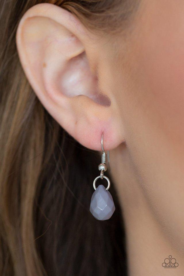 Melting Ice Caps Silver Necklace - Paparazzi Accessories - free matching earrings -CarasShop.com - Paparazzi Jewelry by Cara Jewels