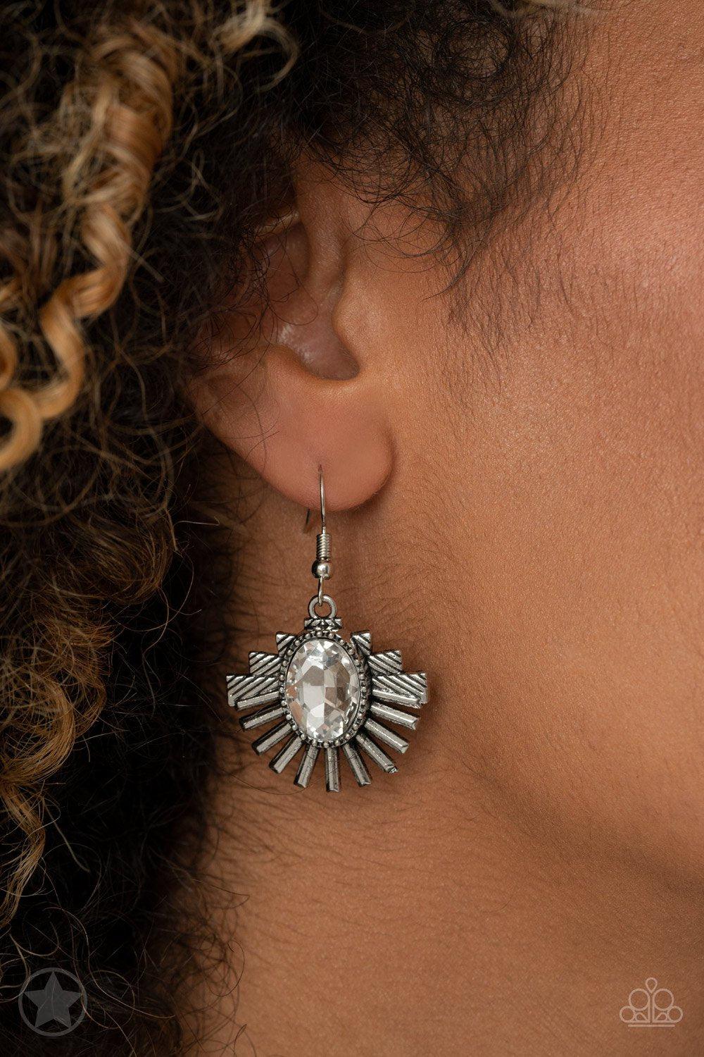 Miss YOU-niverse Silver Necklace - Paparazzi Accessories - free matching earrings -CarasShop.com - Paparazzi Jewelry by Cara Jewels