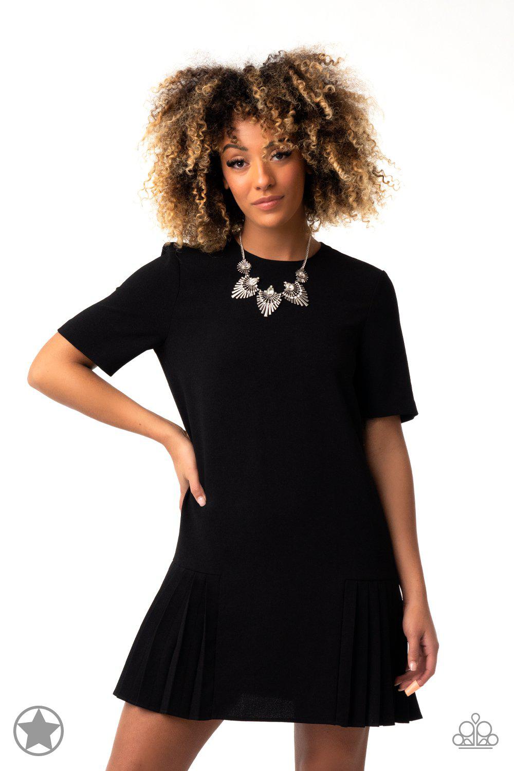 Miss YOU-niverse Silver Necklace - Paparazzi Accessories- stylized on model - CarasShop.com - Paparazzi Jewelry by Cara Jewels