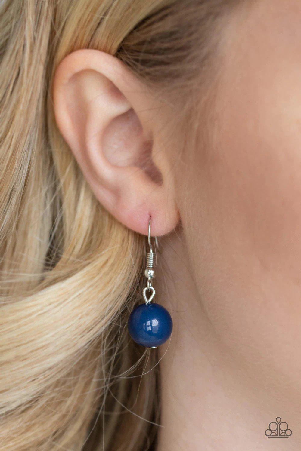 Modern Day Malibu Blue Necklace - Paparazzi Accessories - free matching earrings -CarasShop.com - Paparazzi Jewelry by Cara Jewels