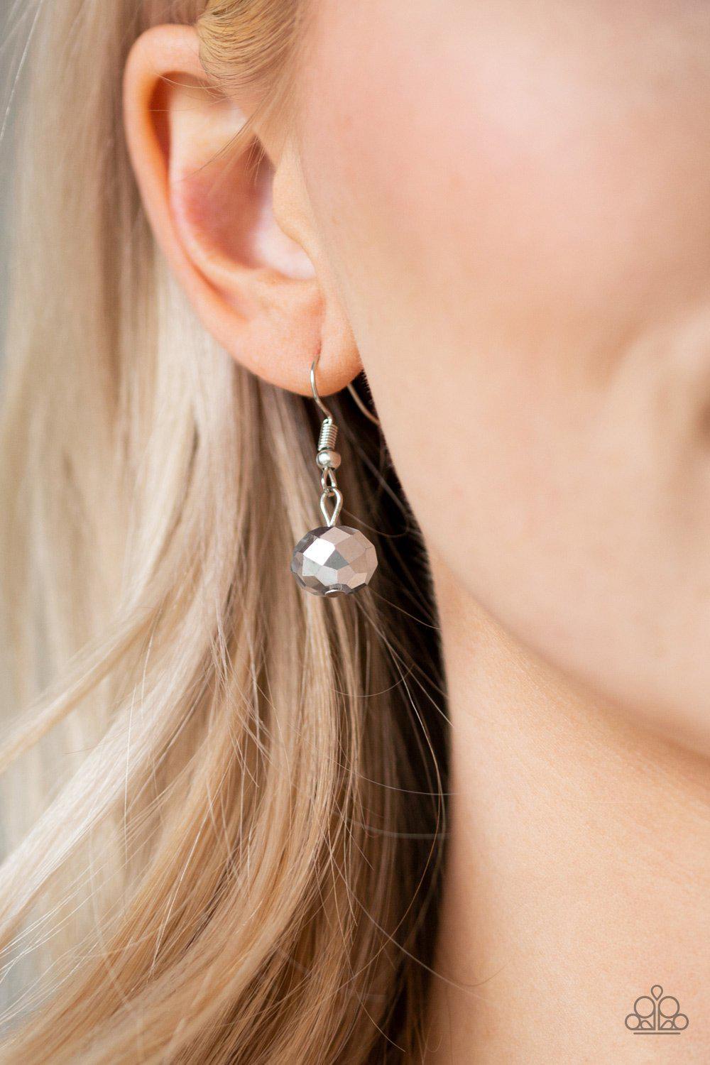 Modern Girl Glam Silver Necklace - Paparazzi Accessories - free matching earrings -CarasShop.com - Paparazzi Jewelry by Cara Jewels