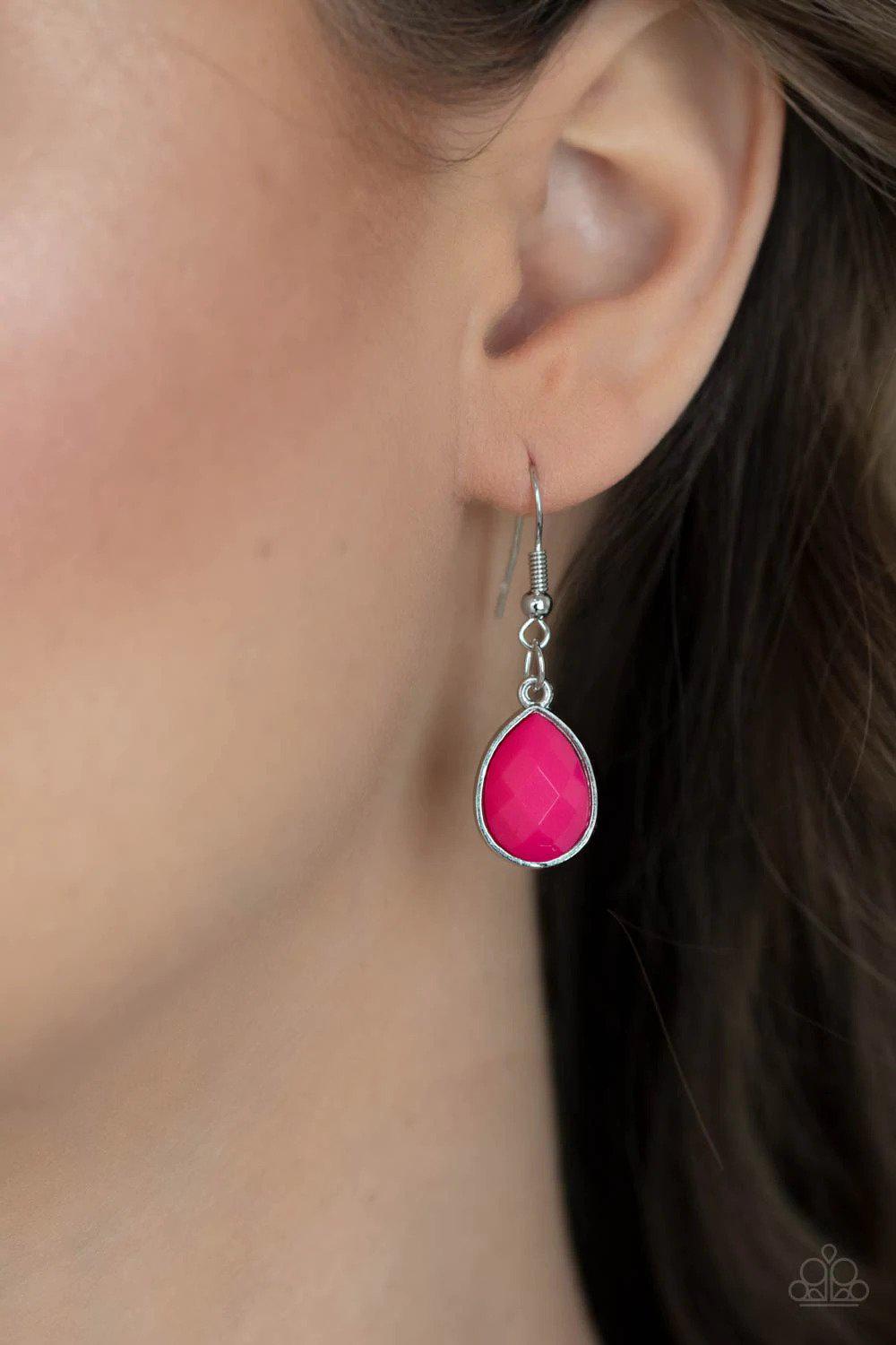 Mystical Mirage Pink Necklace - Paparazzi Accessories - free matching earrings -CarasShop.com - Paparazzi Jewelry by Cara Jewels