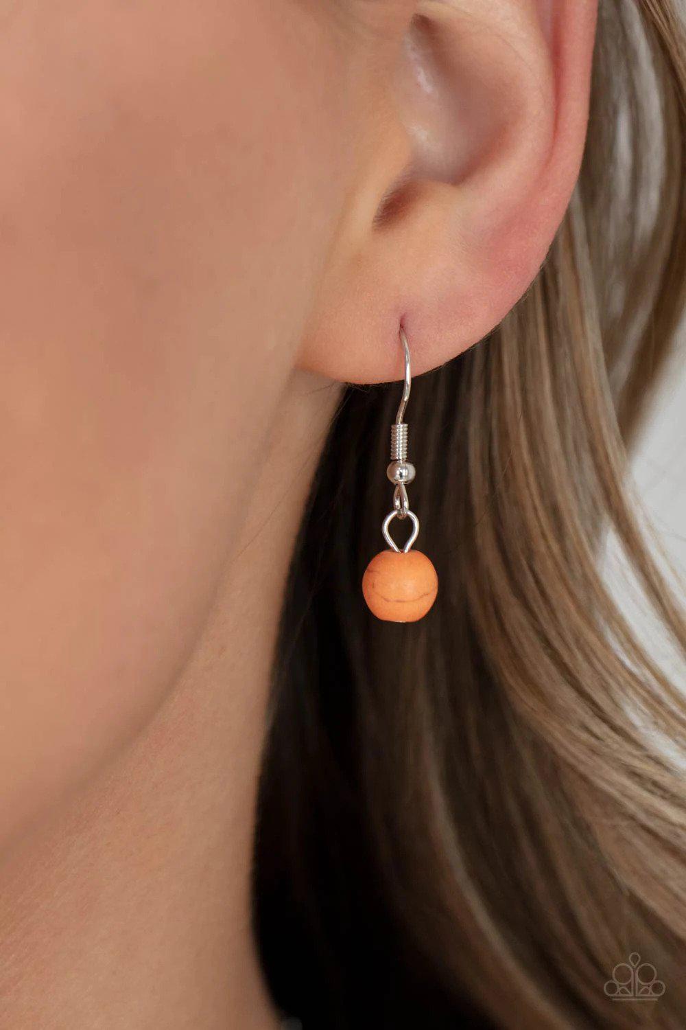 Naturally Essential Orange Necklace - Paparazzi Accessories - free matching earrings -CarasShop.com - Paparazzi Jewelry by Cara Jewels